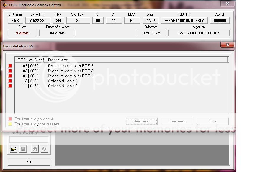 EGS Fault codes after transmission oil change E46 Fanatics Forum